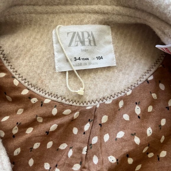 Zara Wool Blend Coat Toddler 4T - Picture 5 of 6